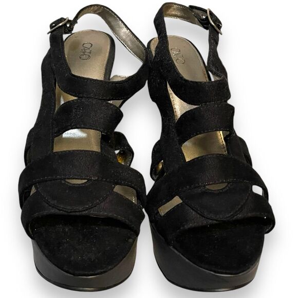 Cato High Heel Sandals Women's 9 Slingback Buckle Fabric Open Toe Party Casual - Picture 2 of 14